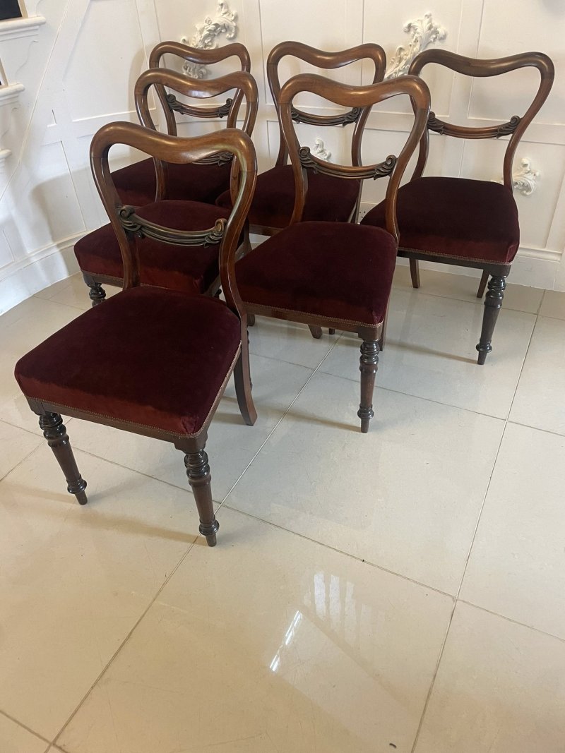 Quality Set of Six Antique Victorian Rosewood Dining Chairs